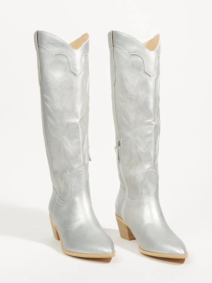 Women Altar039d State Boots Booties Samantha Metallic Boots Silver