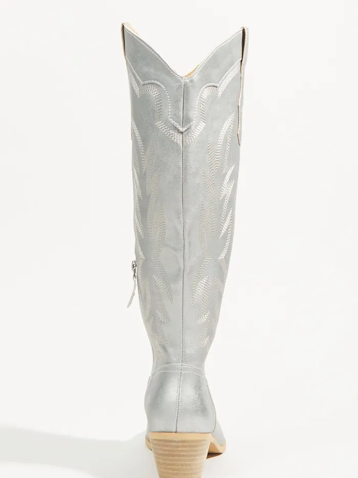 Women Altar039d State Boots Booties Samantha Metallic Boots Silver