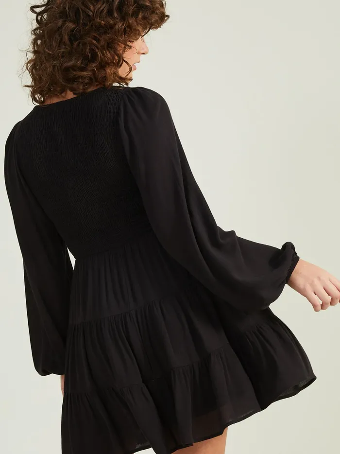 Women Altar039d State Casual Bethany Smocked Dress Black