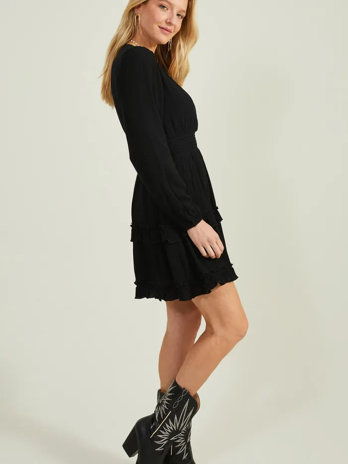 Women Altar039d State Casual Lexley Ruffle Dress Black
