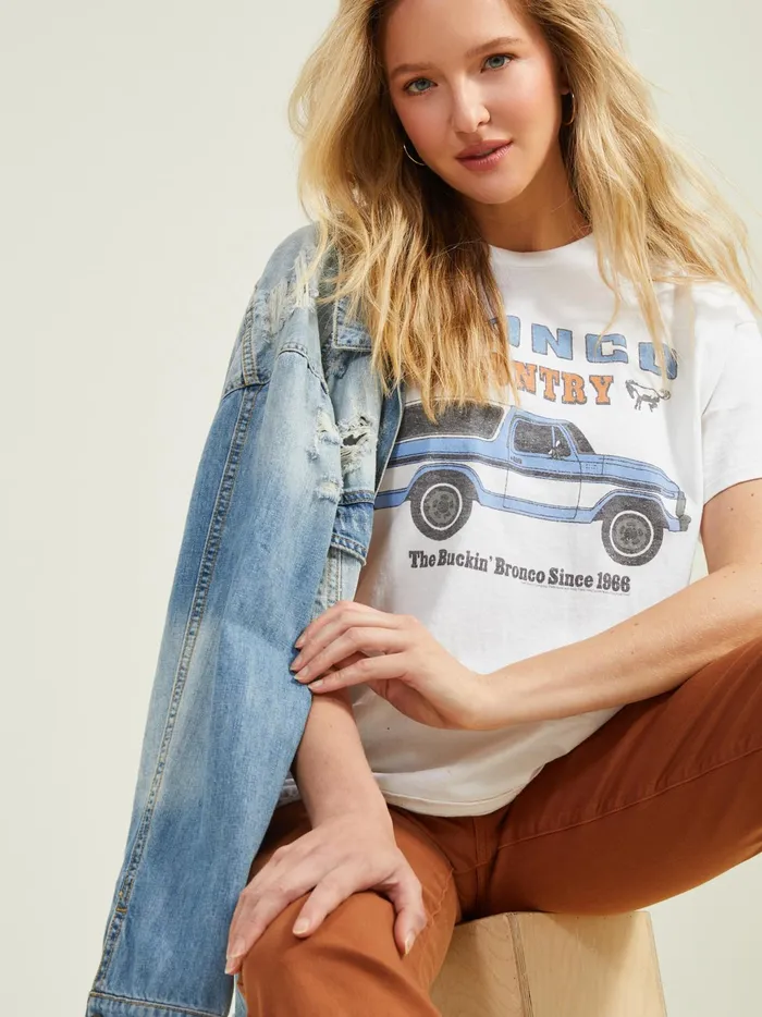 Women Altar039d State Graphics Bronco Country Graphic Tee White