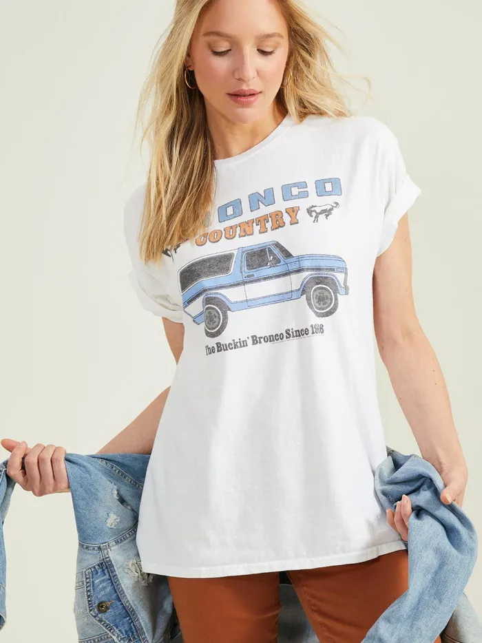 Women Altar039d State Graphics Bronco Country Graphic Tee White