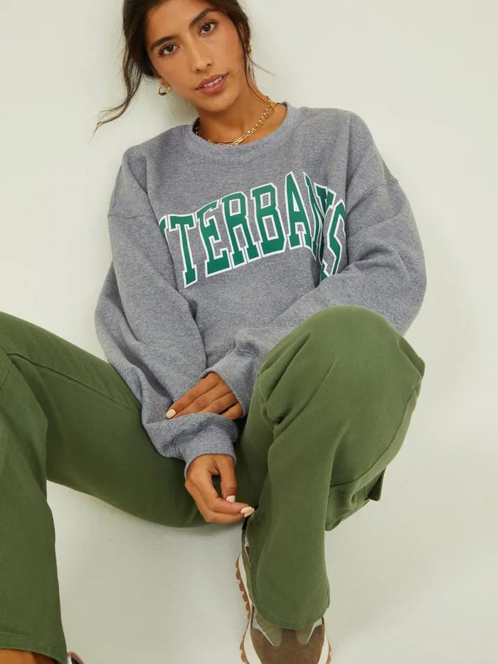 Women Altar039d State Graphics Outer Banks Cropped Pullover Heathergrey