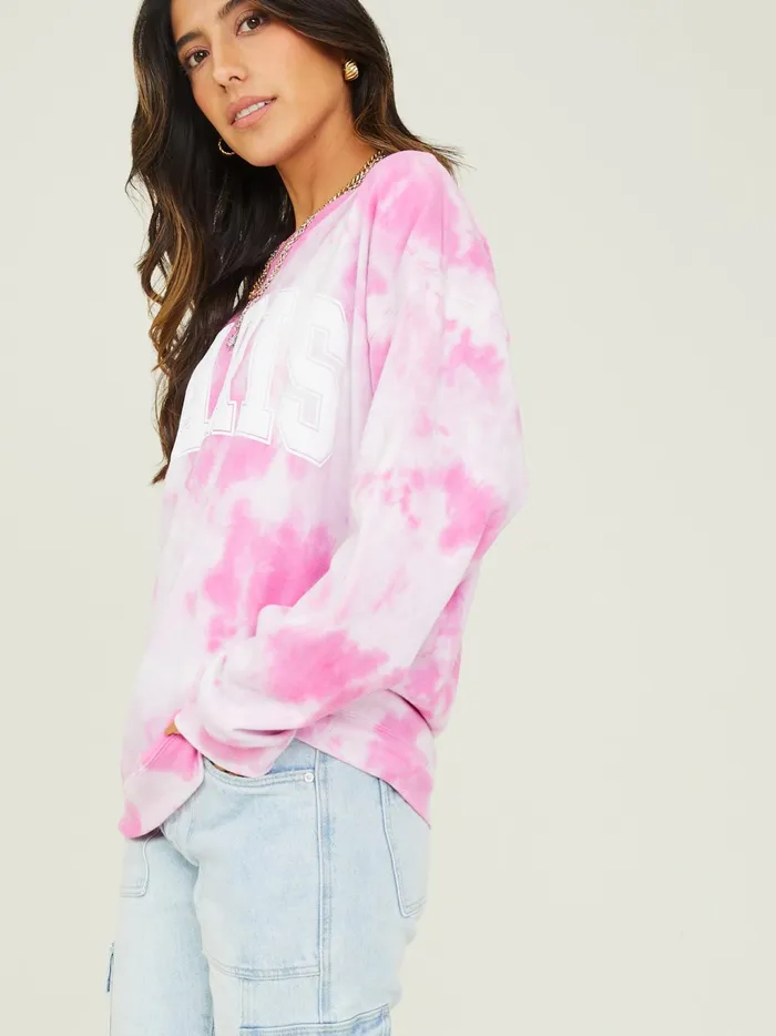 Women Altar039d State Graphics Paris Oversized Sweatshirt Fuschia