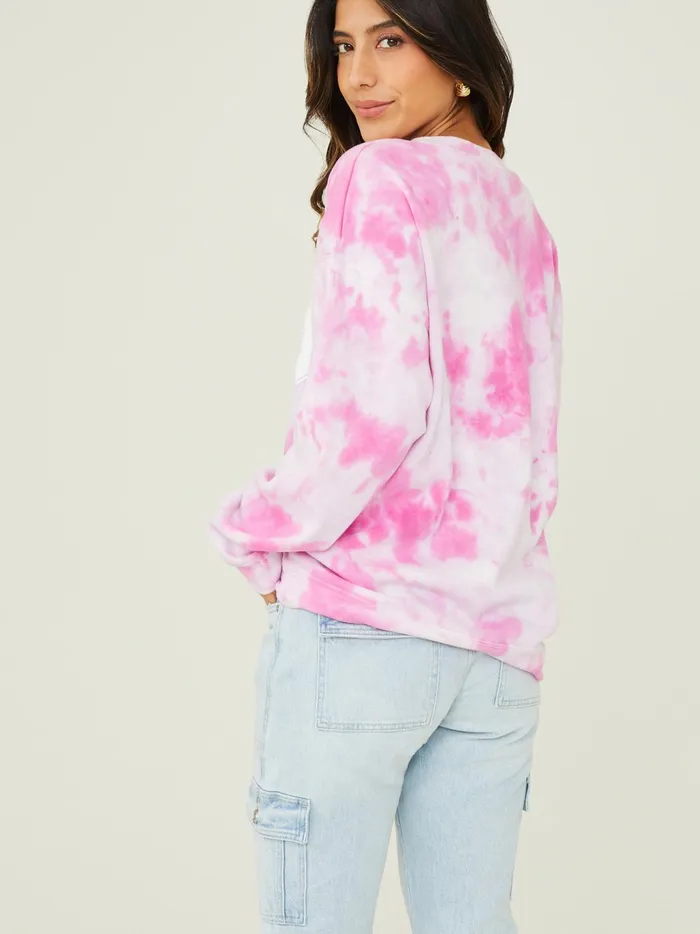 Women Altar039d State Graphics Paris Oversized Sweatshirt Fuschia
