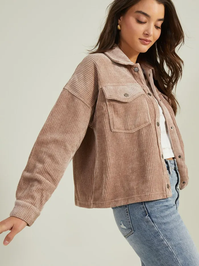 Women Altar039d State Jackets Courtney Corduroy Shacket Beige
