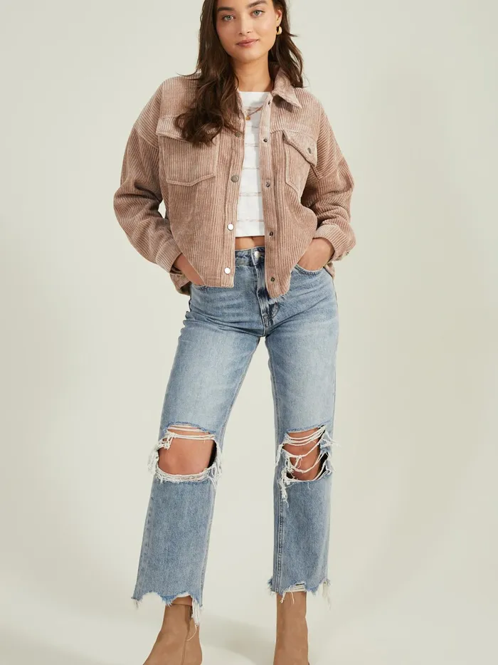 Women Altar039d State Jackets Courtney Corduroy Shacket Beige
