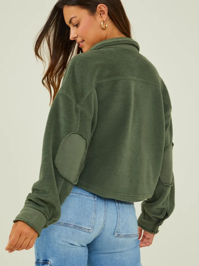 Women Altar039d State Jackets Perla Cropped Shacket Olive