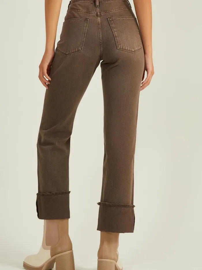 Women Altar039d State Jeans Paislee Long Straight Jeans Brown