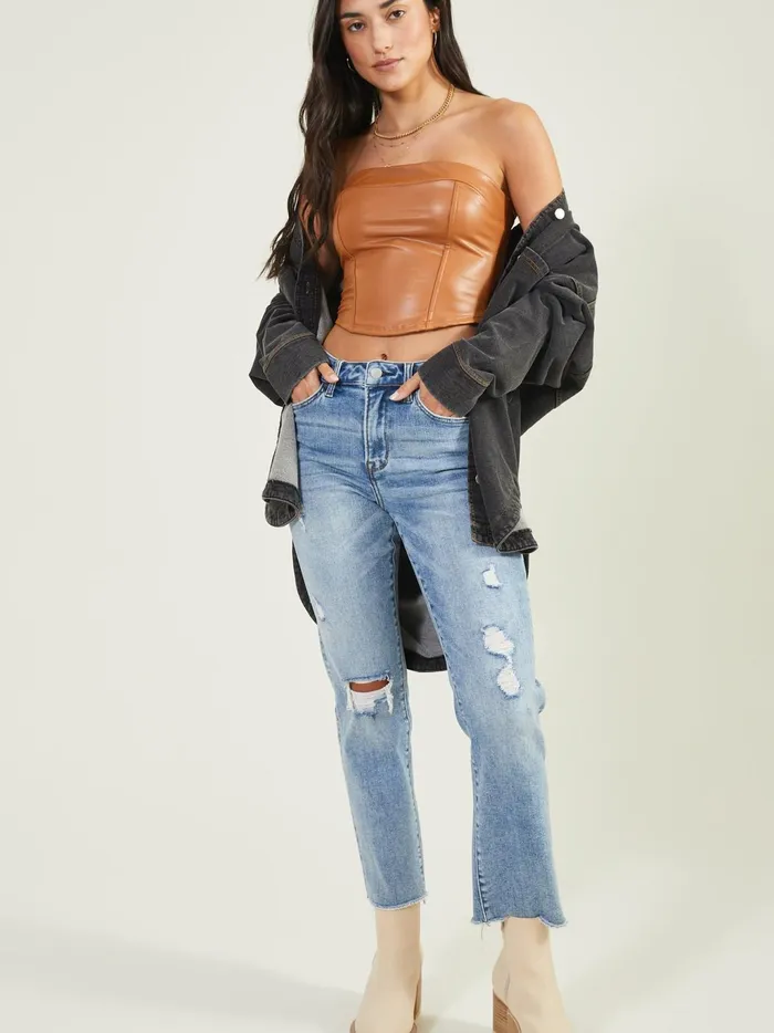 Women Altar039d State Jeans Victoria Straight Leg Jeans Mediumwash
