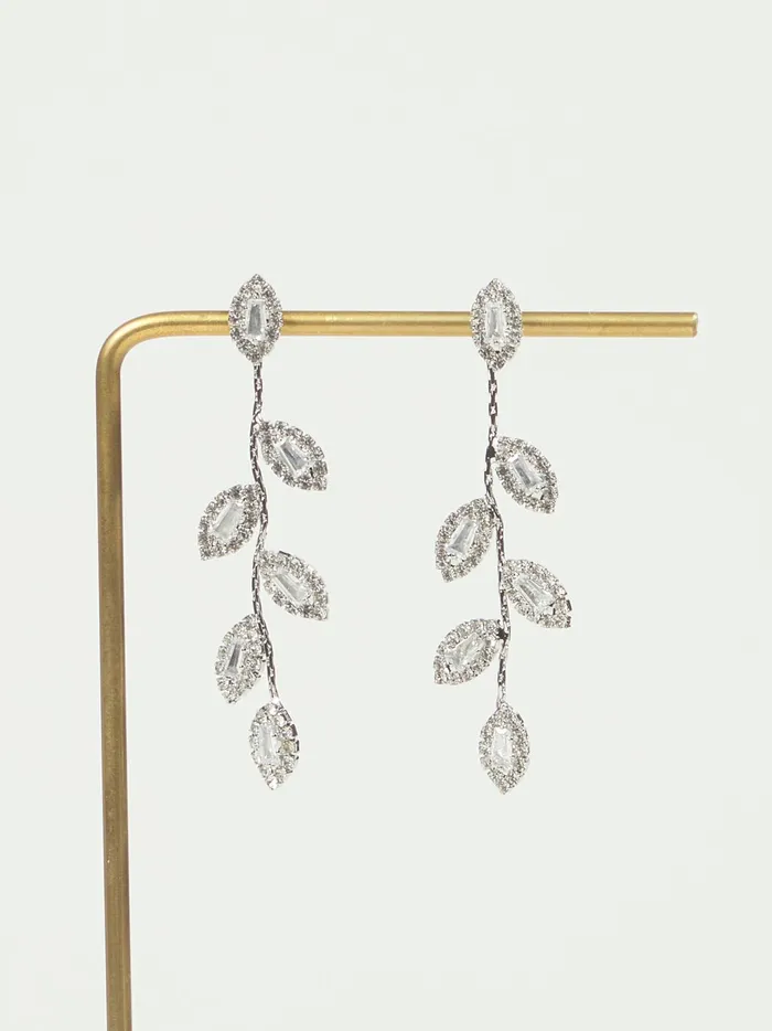 Women Altar039d State Jewelry Crystal Vine Earrings Silver
