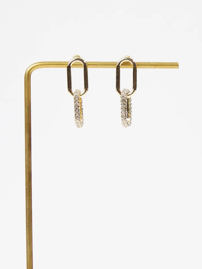 Women Altar039d State Jewelry Linear Chain Link Earrings Gold