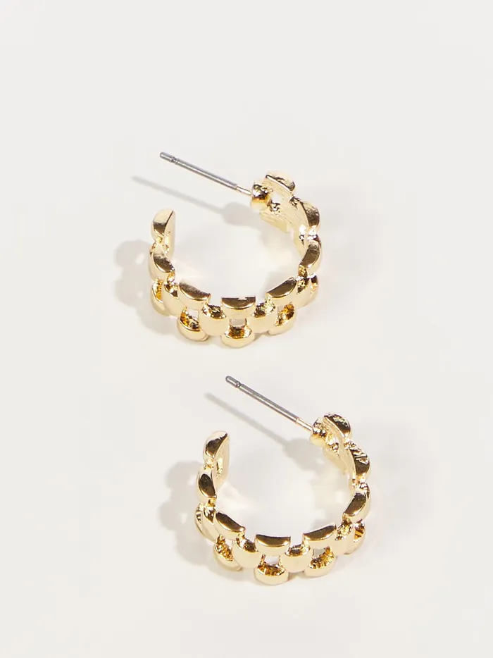 Women Altar039d State Jewelry Open Link Mini Hoop Earrings Gold