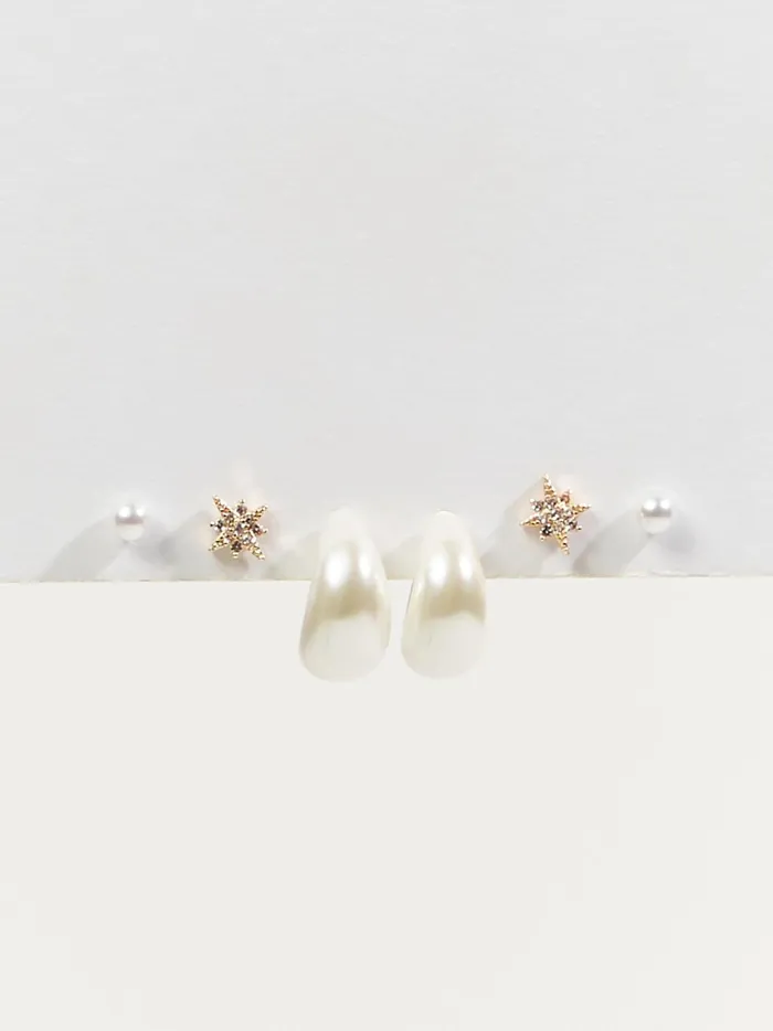Women Altar039d State Jewelry Pearl Burst Earring Set Goldcream