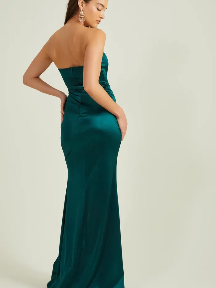 Women Altar039d State Maxi Midi Elizabeth Strapless Satin Maxi Dress Hunter