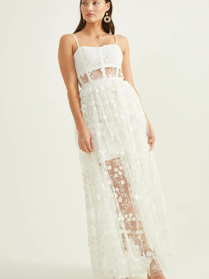 Women Altar039d State Maxi Midi Evangeline Floral Maxi Dress Ivory