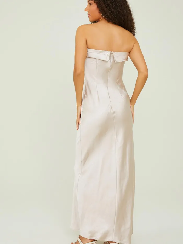 Women Altar039d State Maxi Midi Sloane Strapless Satin Maxi Dress Ecru