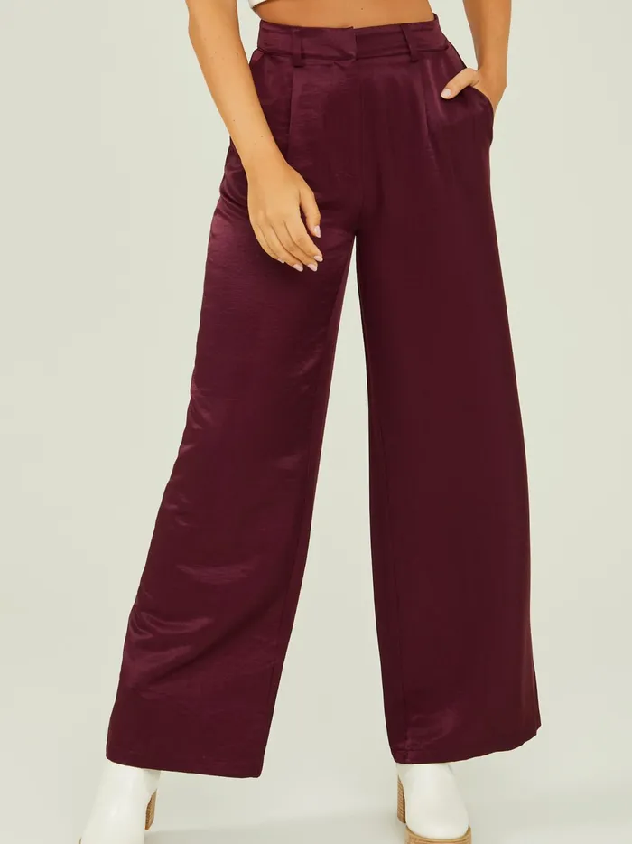 Women Altar039d State Pants Storm Satin Trousers Winetasting