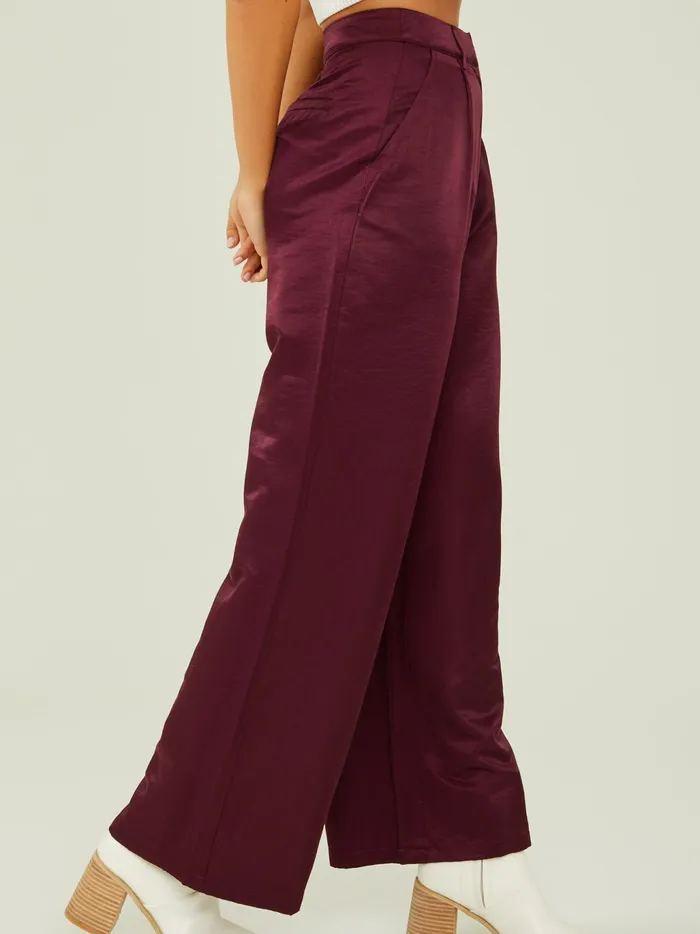 Women Altar039d State Pants Storm Satin Trousers Winetasting