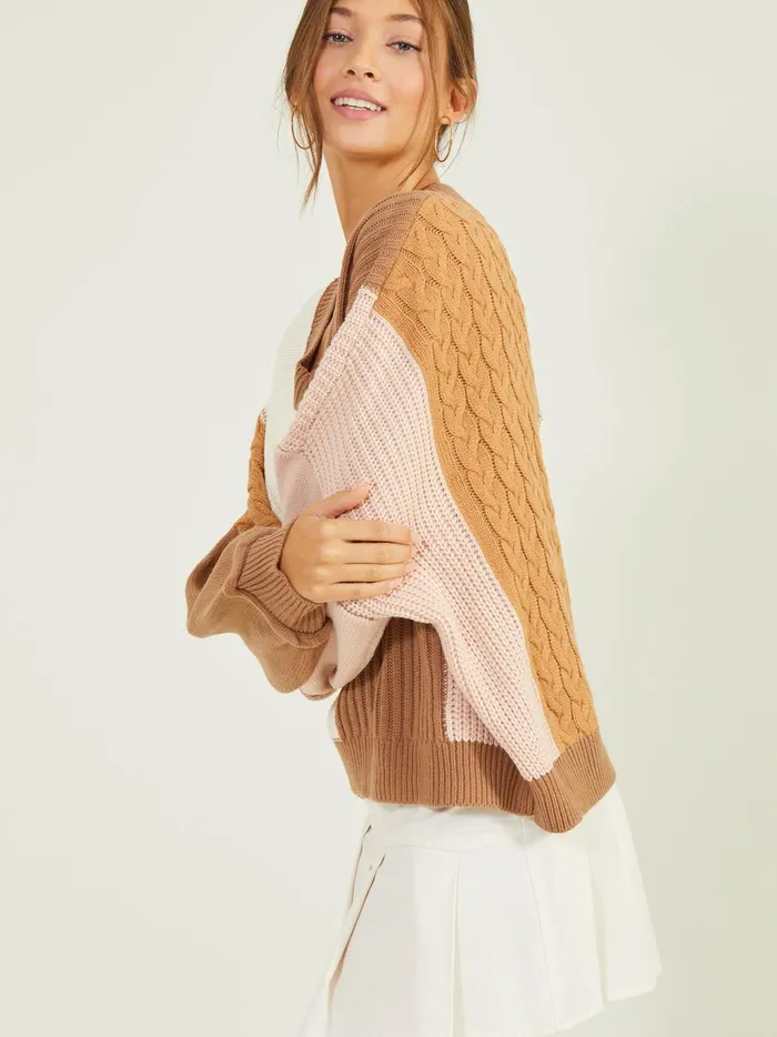 Women Altar039d State Pullovers Geneva Colorblock Sweater Mochapink