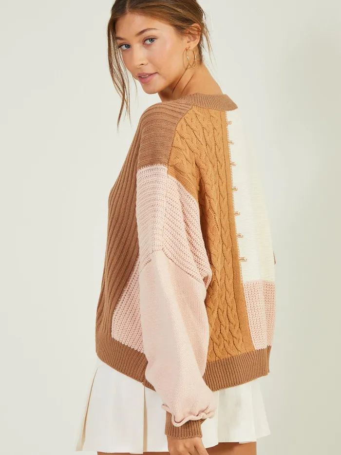 Women Altar039d State Pullovers Geneva Colorblock Sweater Mochapink