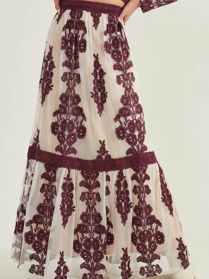 Women Altar039d State Skirts Skorts Maude Floral Maxi Skirt Winetasting