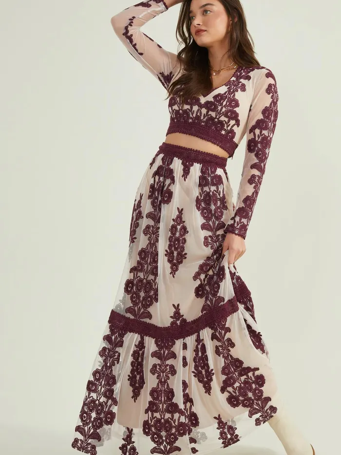 Women Altar039d State Skirts Skorts Maude Floral Maxi Skirt Winetasting