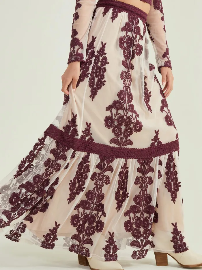 Women Altar039d State Skirts Skorts Maude Floral Maxi Skirt Winetasting