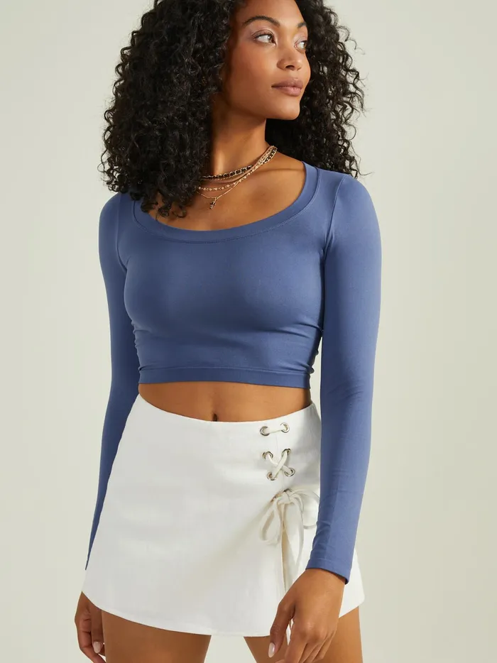 Women Altar039d State Sleep Lounge Arya Seamless Scoop Neck Top Denimblue