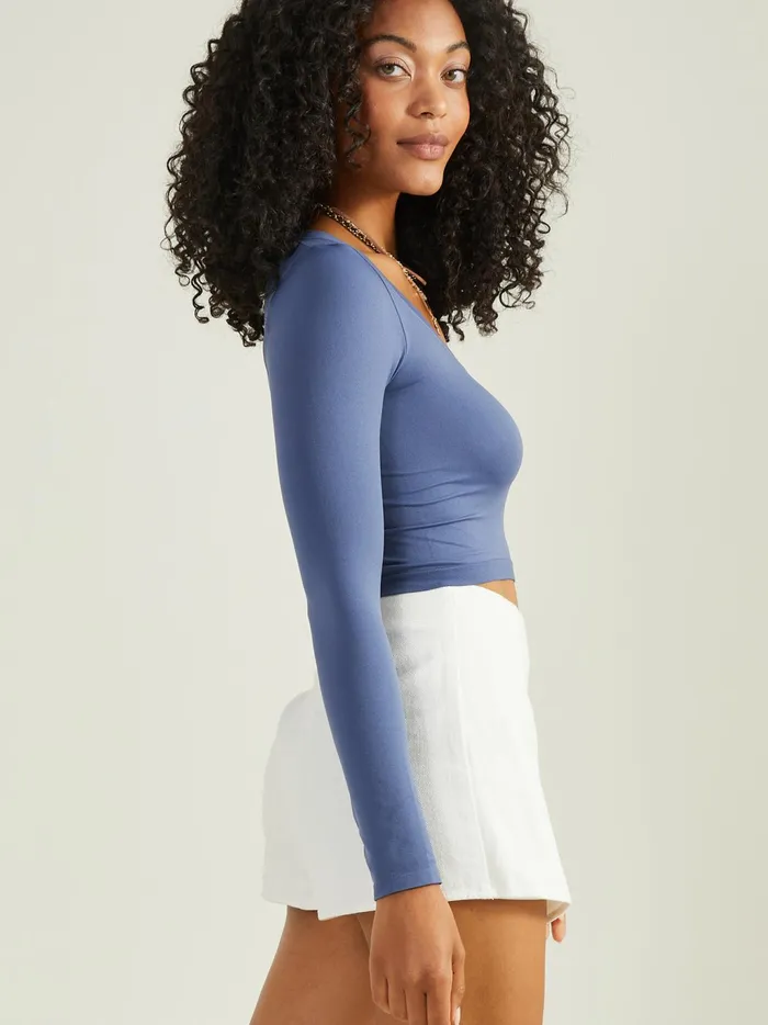 Women Altar039d State Sleep Lounge Arya Seamless Scoop Neck Top Denimblue