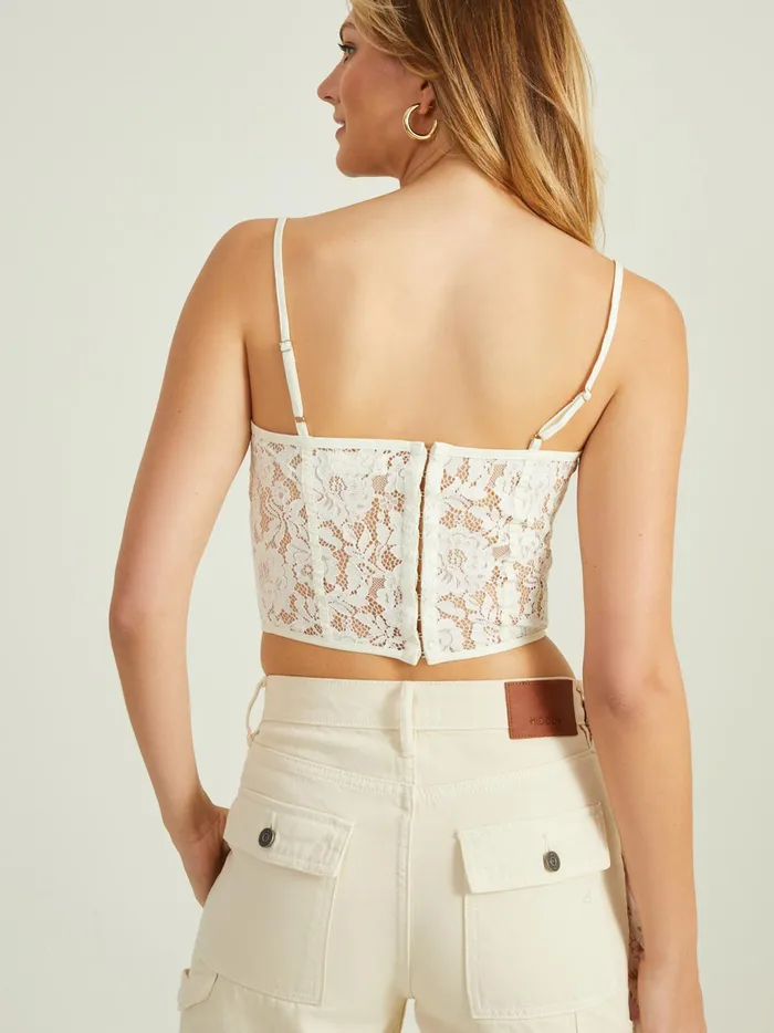 Women Altar039d State Sleep Lounge Elloise Lace Corset Top Ivory