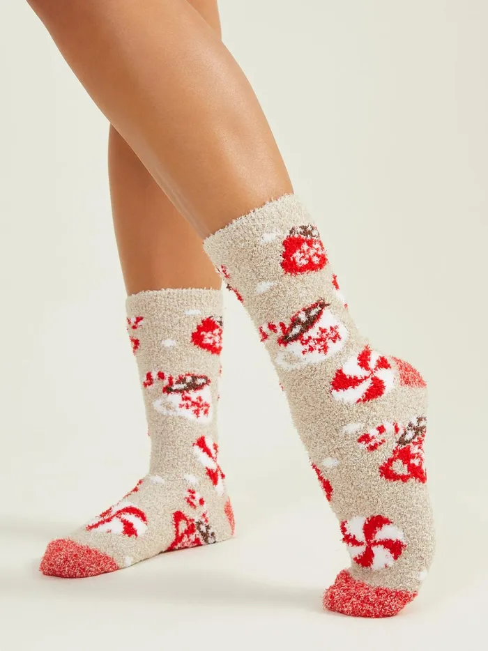 Women Altar039d State Socks Peppermint Mocha Cozy Socks Cream
