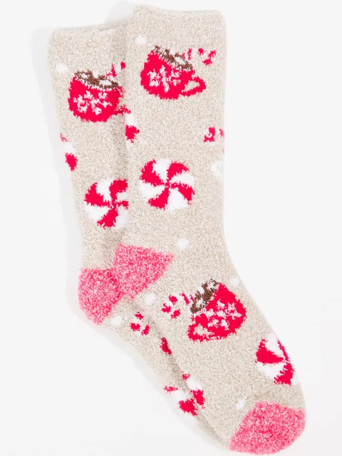 Women Altar039d State Socks Peppermint Mocha Cozy Socks Cream
