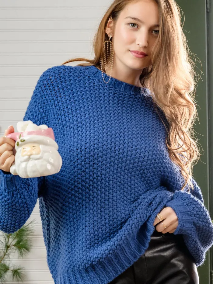 Women Altar039d State Sweaters Imogen Chunky Tunic Sweater Royal