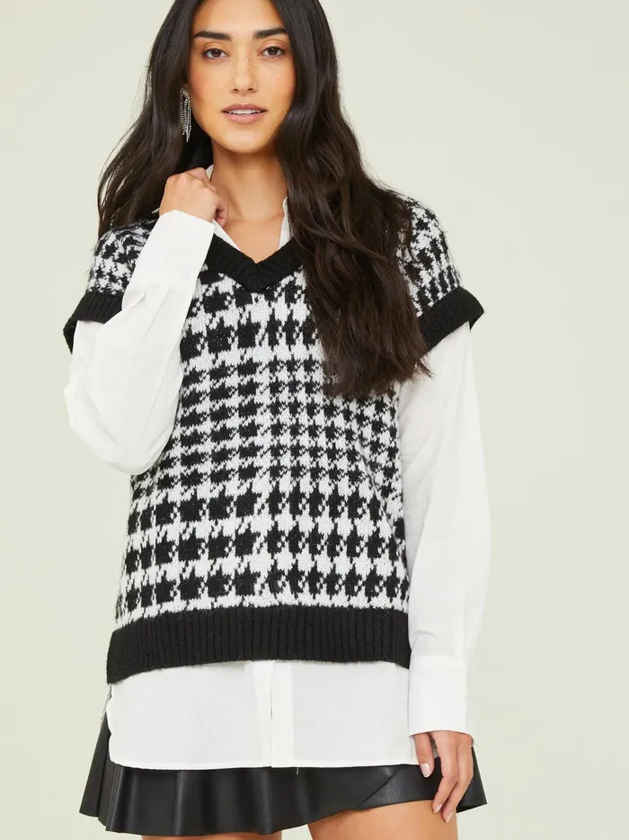Women Altar039d State Sweaters Jaycee Layered Button Down Sweater Black