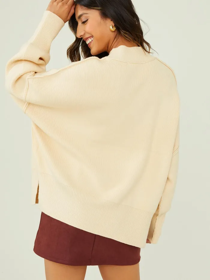 Women Altar039d State Sweaters Lilith Oversized Ribbed Sweater Oat