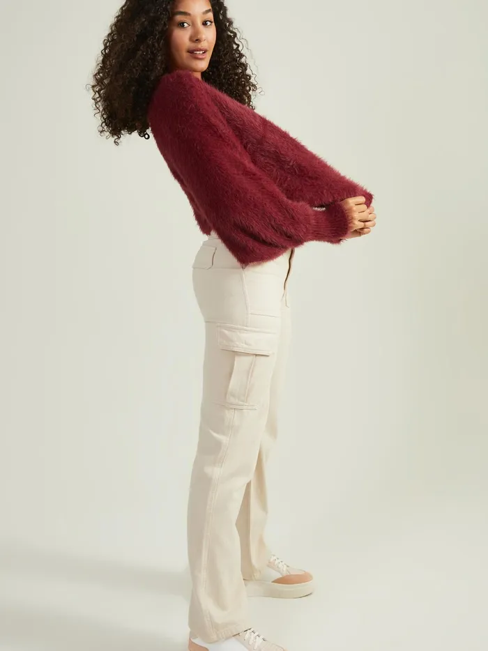 Women Altar039d State Sweaters Quinn Dolman Eyelash Sweater Wine