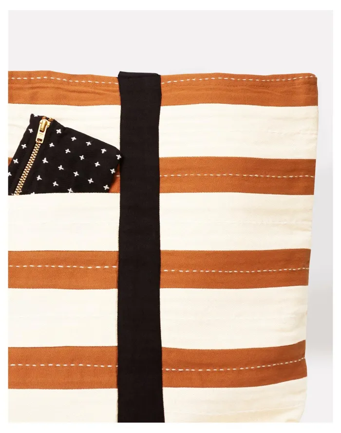 Women Anchal Striped Organic Cotton Canvas Tote Bag Camel Madewell Totes Women Anchal Striped Organic Cotton Canvas Tote Bag Camel Madewell Totes