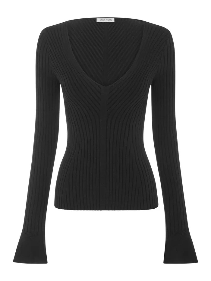 Women Anna Quan 8211 Imelda Top In Black Raven The UNDONE Tops