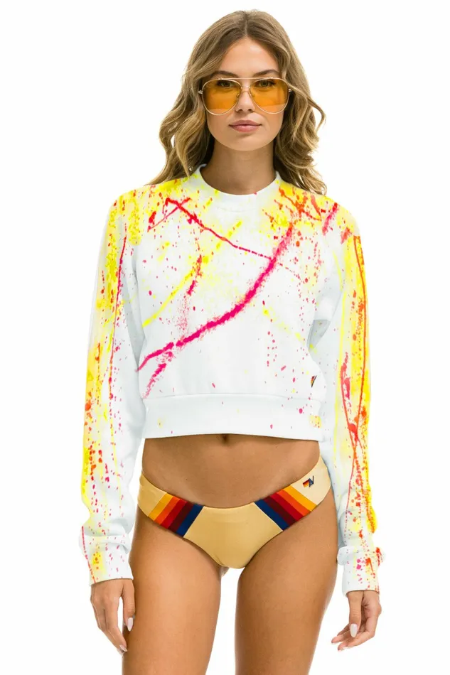 Women ARTIST COLLECTION CROPPED CREW SWEATSHIRT 8211 YELLOW FADE Aviator Nation UnisexCrewSweatshirt Women ARTIST COLLECTION CROPPED CREW SWEATSHIRT 8211 YELLOW FADE Aviator Nation UnisexCrewSweatshirt