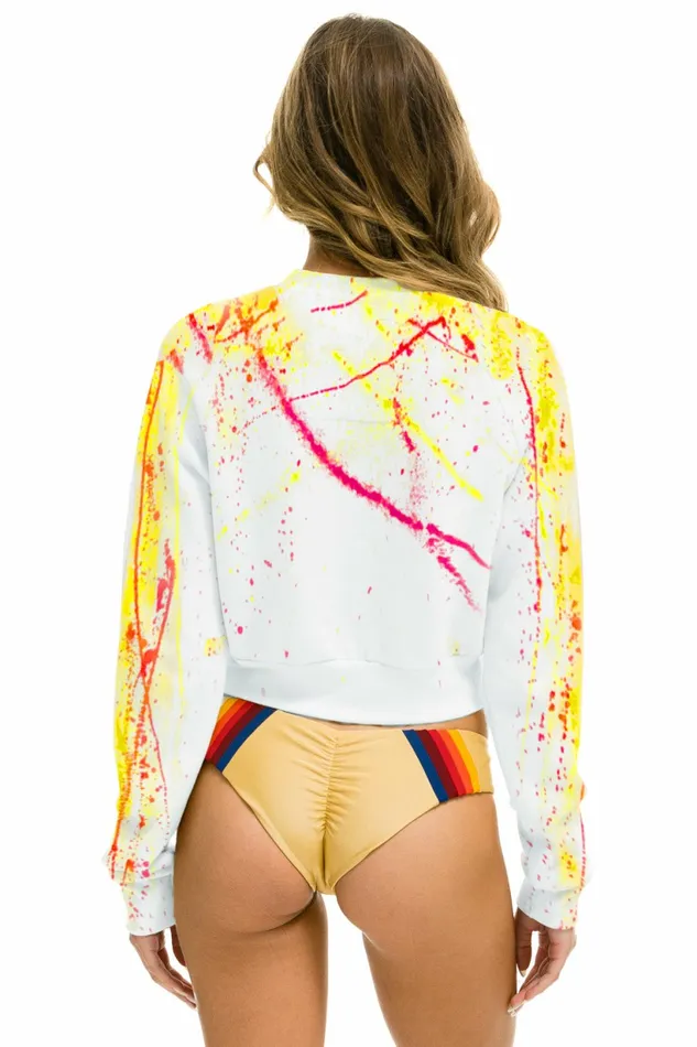 Women ARTIST COLLECTION CROPPED CREW SWEATSHIRT 8211 YELLOW FADE Aviator Nation UnisexCrewSweatshirt Women ARTIST COLLECTION CROPPED CREW SWEATSHIRT 8211 YELLOW FADE Aviator Nation UnisexCrewSweatshirt