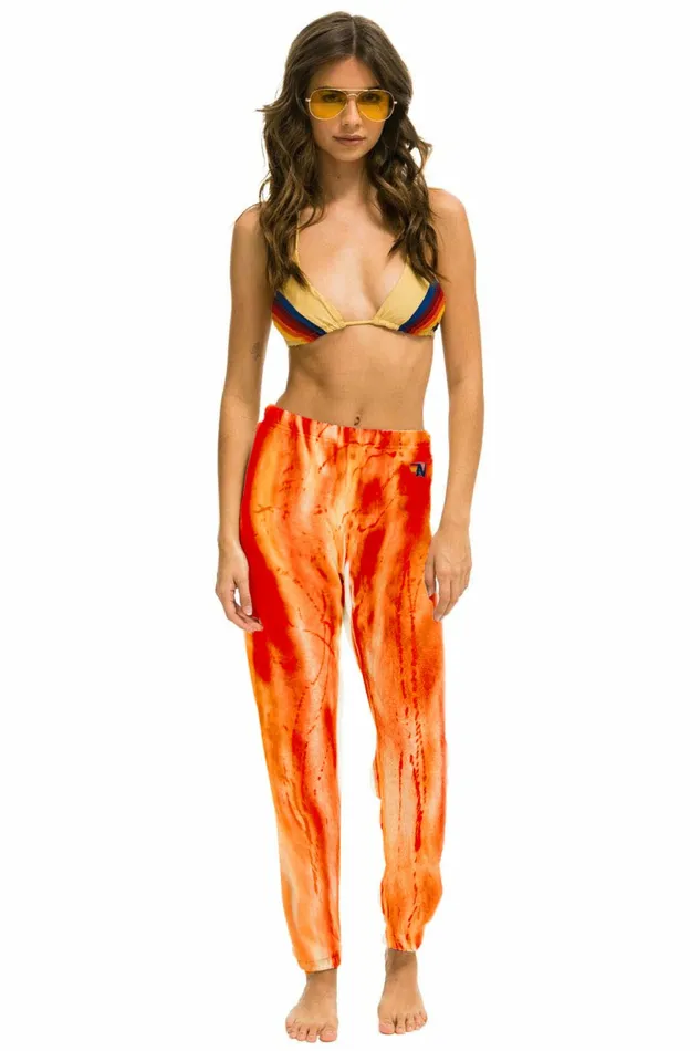 Women ARTIST COLLECTION SWEATPANTS 8211 RED ORANGE Aviator Nation Sweatpants