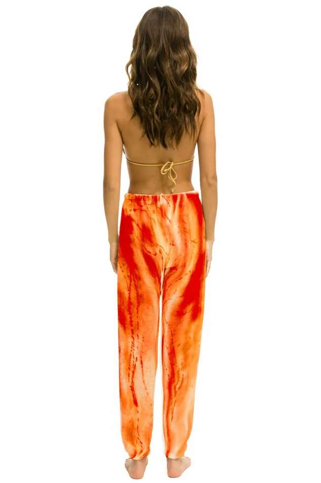Women ARTIST COLLECTION SWEATPANTS 8211 RED ORANGE Aviator Nation Sweatpants Women ARTIST COLLECTION SWEATPANTS 8211 RED ORANGE Aviator Nation Sweatpants