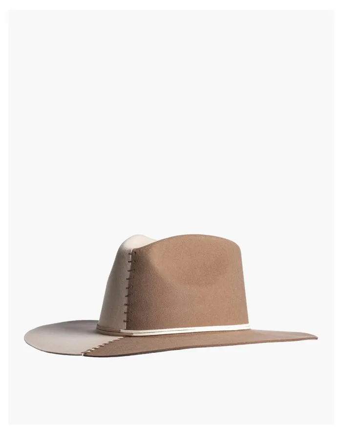 Women ASN Wool Felt Cruel Intentions Wide Brimmed Hat In Tan Colorblock Tan Madewell Hats Women ASN Wool Felt Cruel Intentions Wide Brimmed Hat In Tan Colorblock Tan Madewell Hats