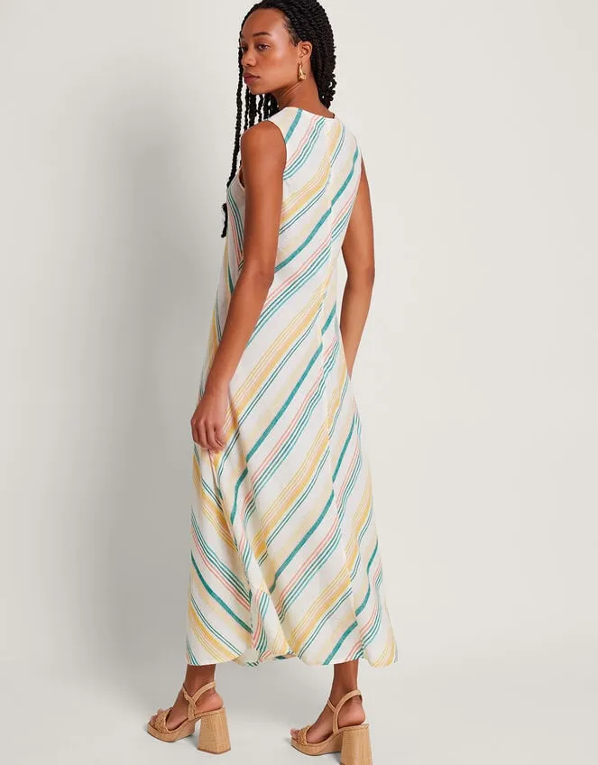 Women Aubree Stripe Dress Green Monsoon Dresses