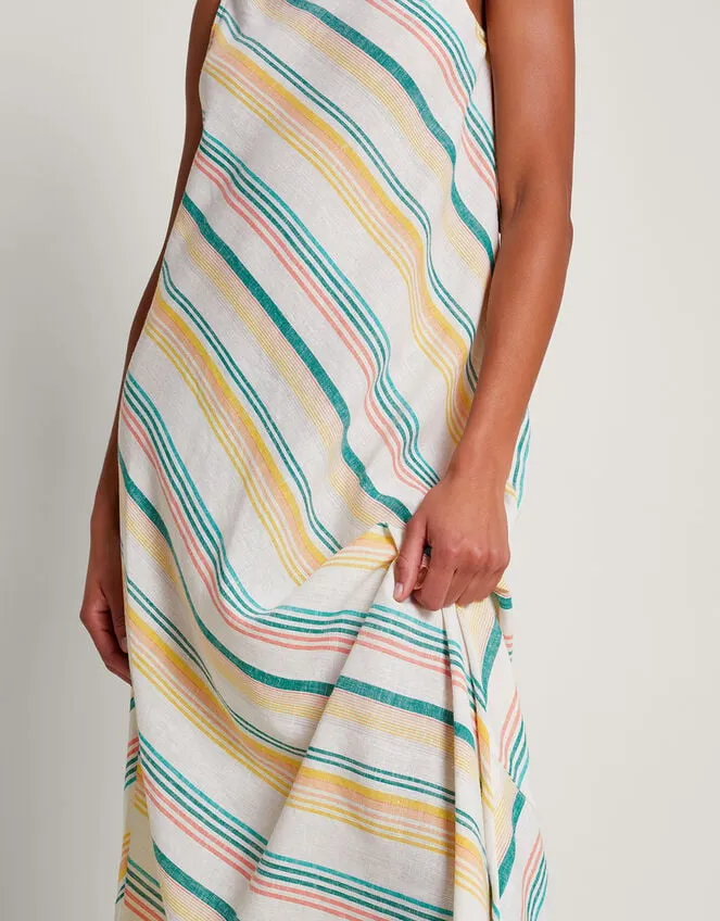 Women Aubree Stripe Dress Green Monsoon Dresses