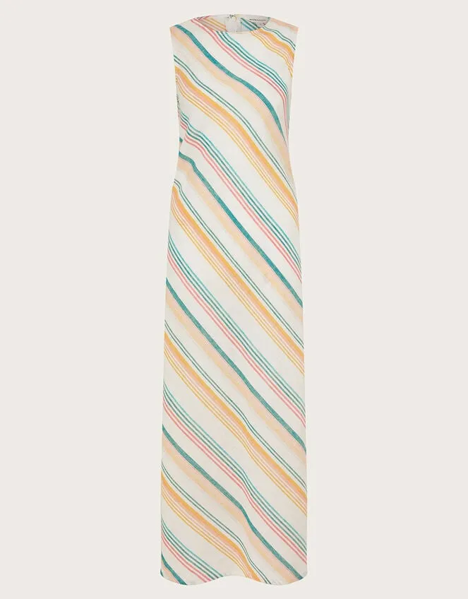 Women Aubree Stripe Dress Green Monsoon Dresses