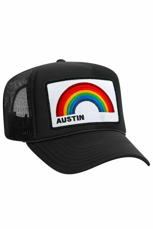 Women AUSTIN RAINBOW TRUCKER HAT Aviator Nation TruckerHats