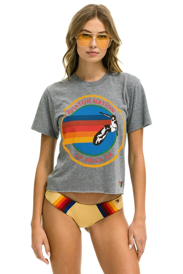 Women AVIATOR NATION HAIGHT ASHBURY BOYFRIEND TEE 8211 HEATHER GREY Aviator Nation UnisexTees Women AVIATOR NATION HAIGHT ASHBURY BOYFRIEND TEE 8211 HEATHER GREY Aviator Nation UnisexTees