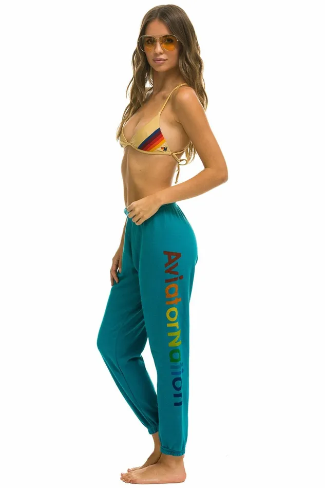 Women AVIATOR NATION LAGUNA BEACH SWEATPANTS 8211 TEAL Aviator Nation Sweatpants Women AVIATOR NATION LAGUNA BEACH SWEATPANTS 8211 TEAL Aviator Nation Sweatpants